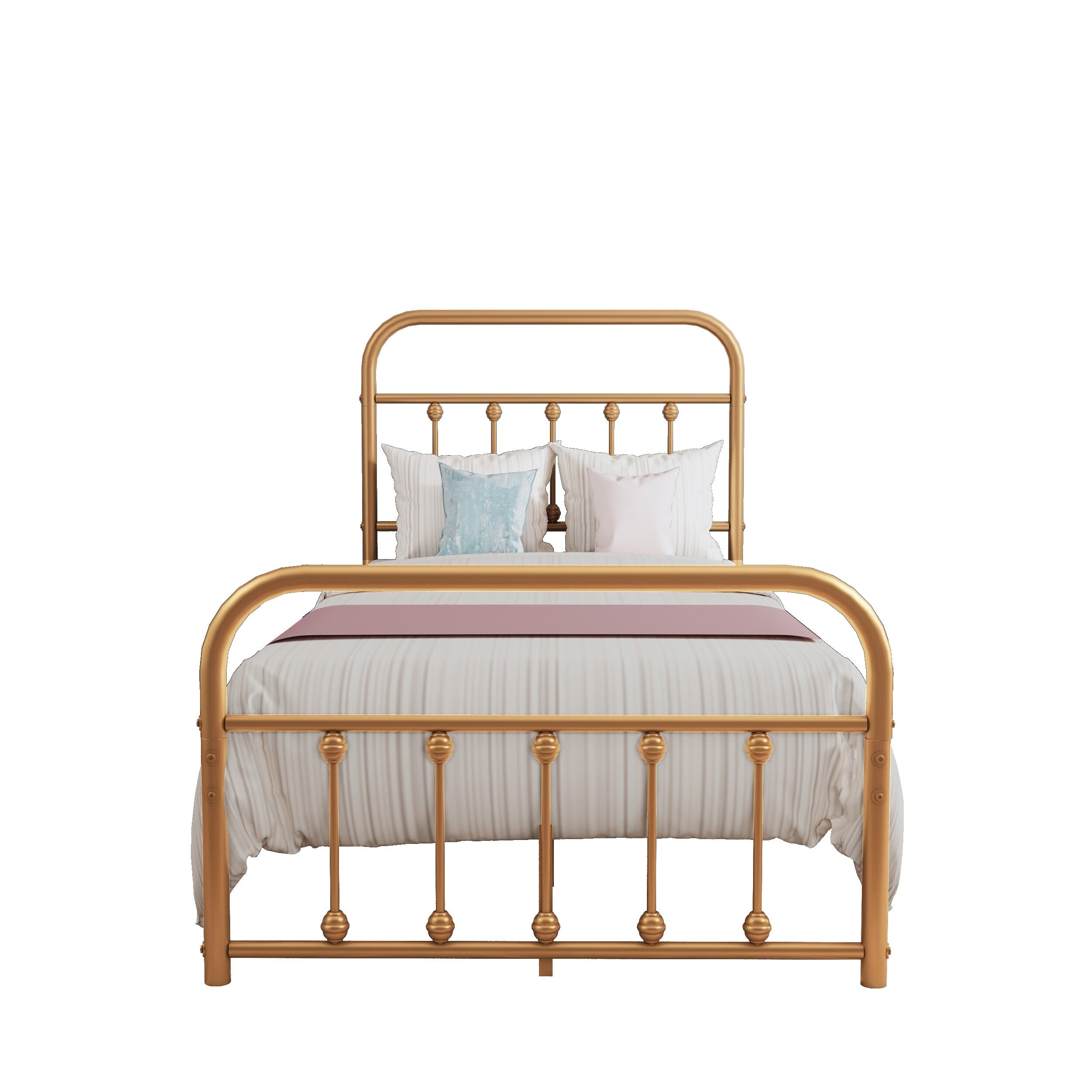 Alazyhome Simple Vintage Metal Platform Bed Frame, Easy-Assembly