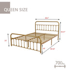Alazyhome Simple Vintage Metal Platform Bed Frame, Easy-Assembly