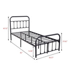 Alazyhome Simple Vintage Metal Platform Bed Frame, Easy-Assembly