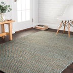 Alexander Home Farmhouse Jute and Leather Handwoven Area Rug