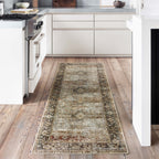 Alexander Home Isabelle Olive Tone Oriental Pattern Printed Area Rug