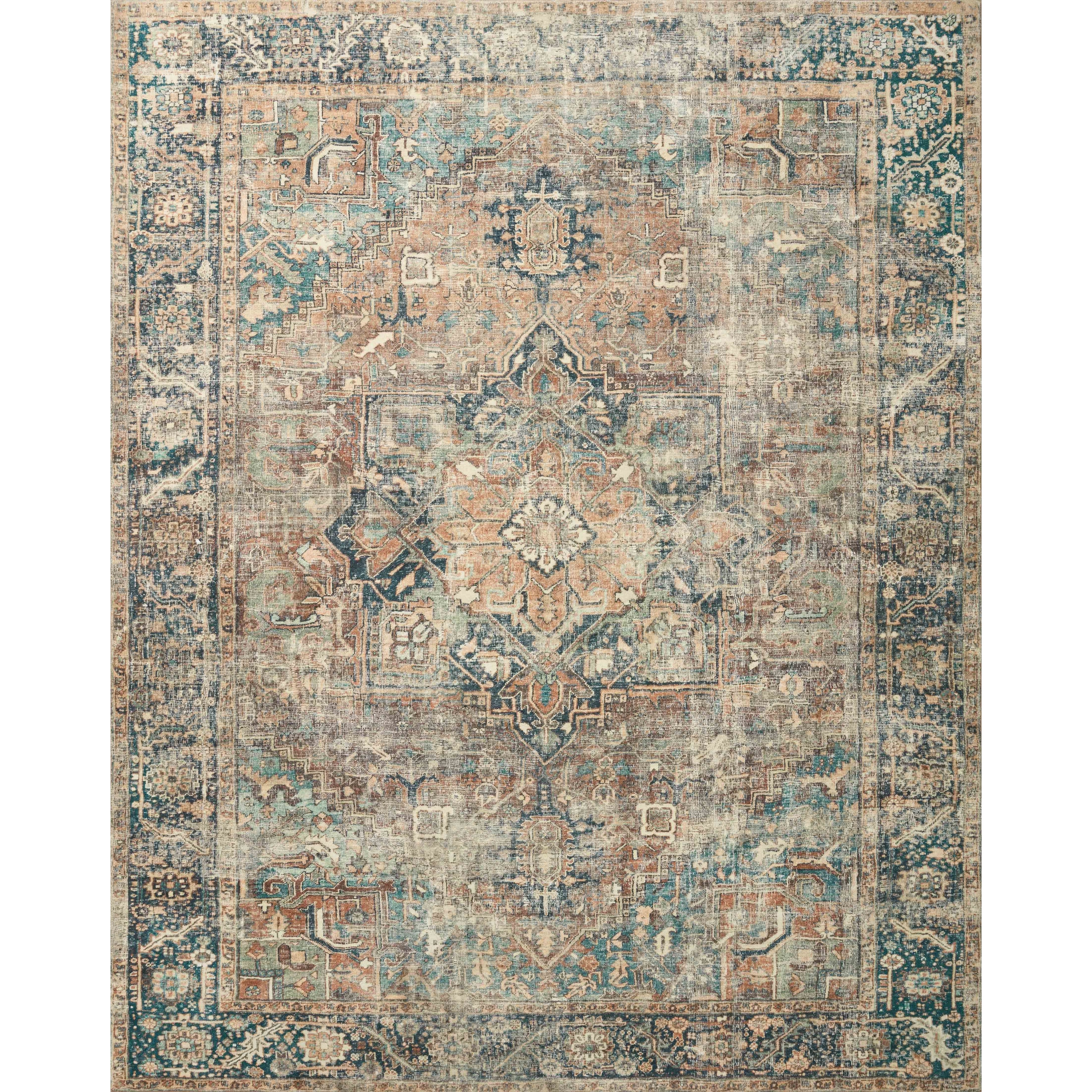 Alexander Home Sara Boho Terracotta Medallion Ultra Plush Area Rug