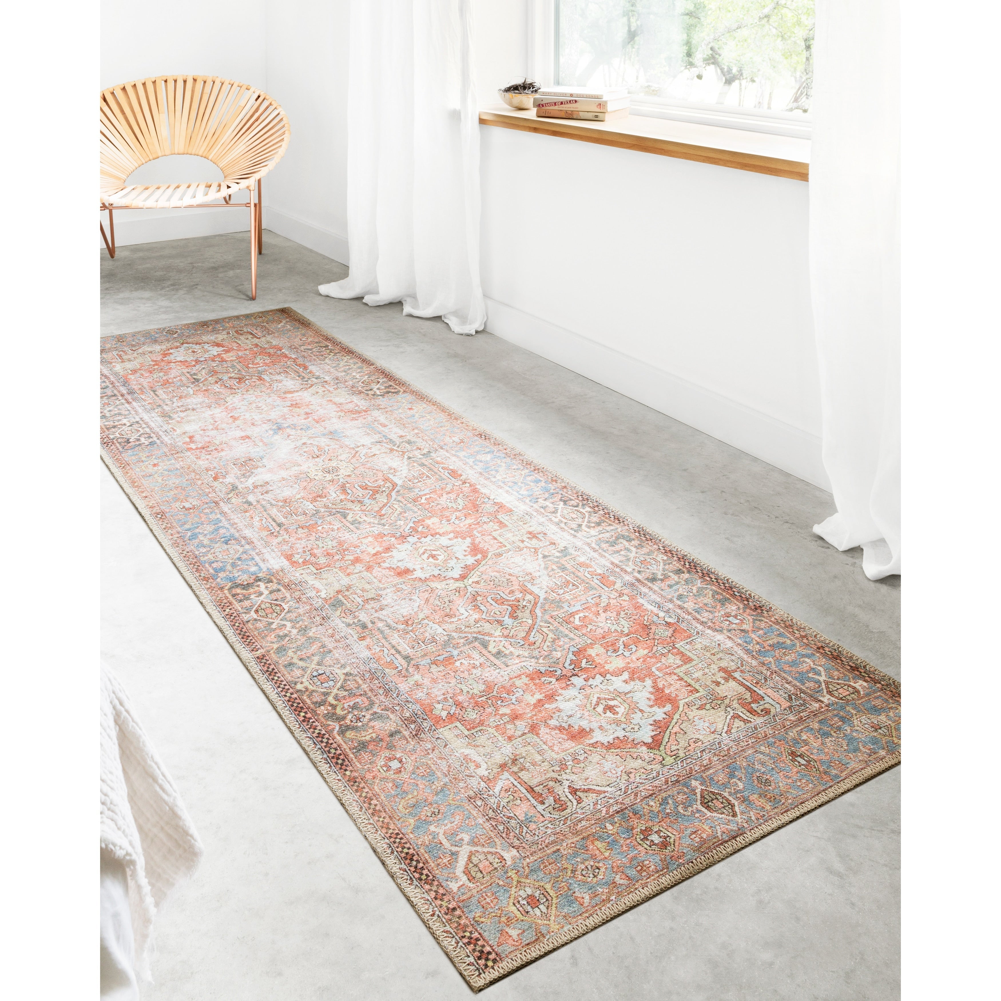Alexander Home Tremezzina Printed Distressed Geometric Area Rug