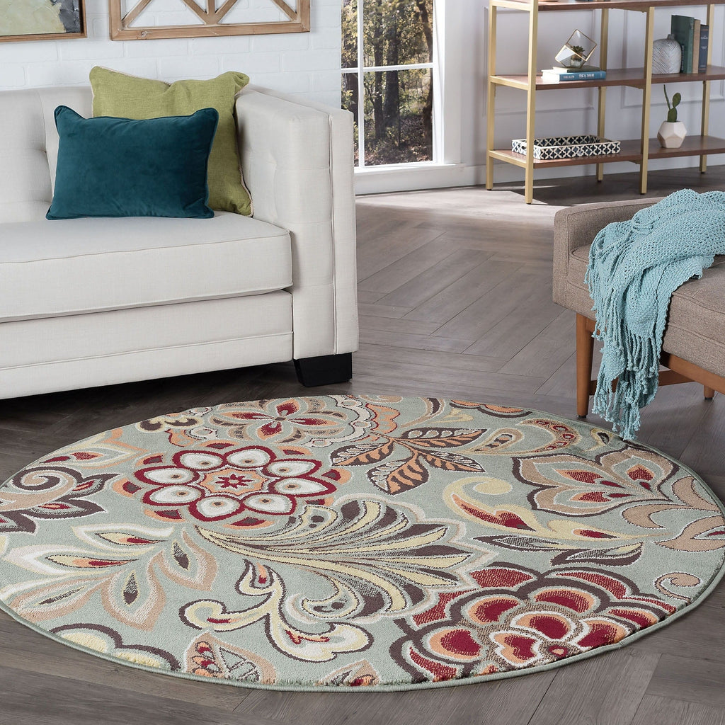 Decora Farmhouse Floral Indoor Area Rug