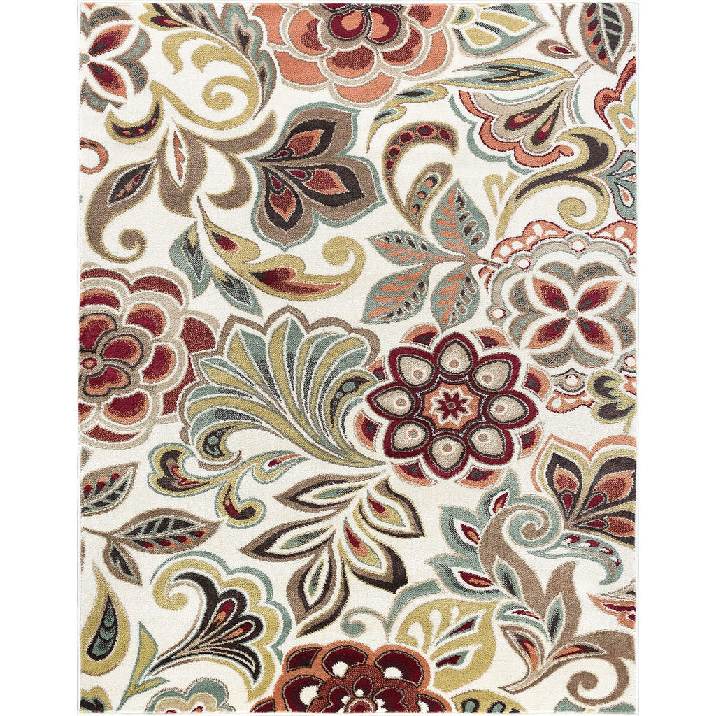 Decora Farmhouse Floral Indoor Area Rug
