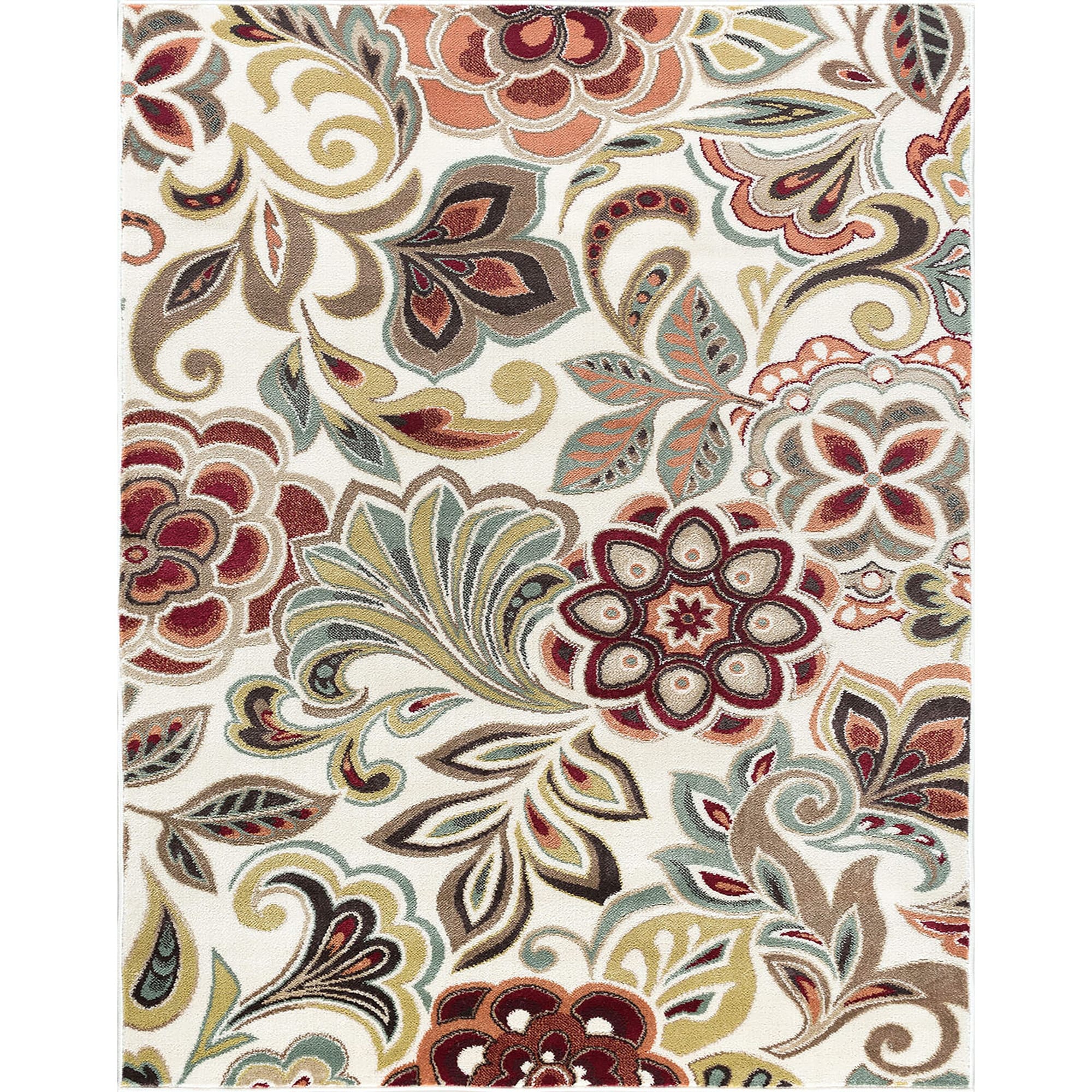 Decora Farmhouse Floral Indoor Area Rug