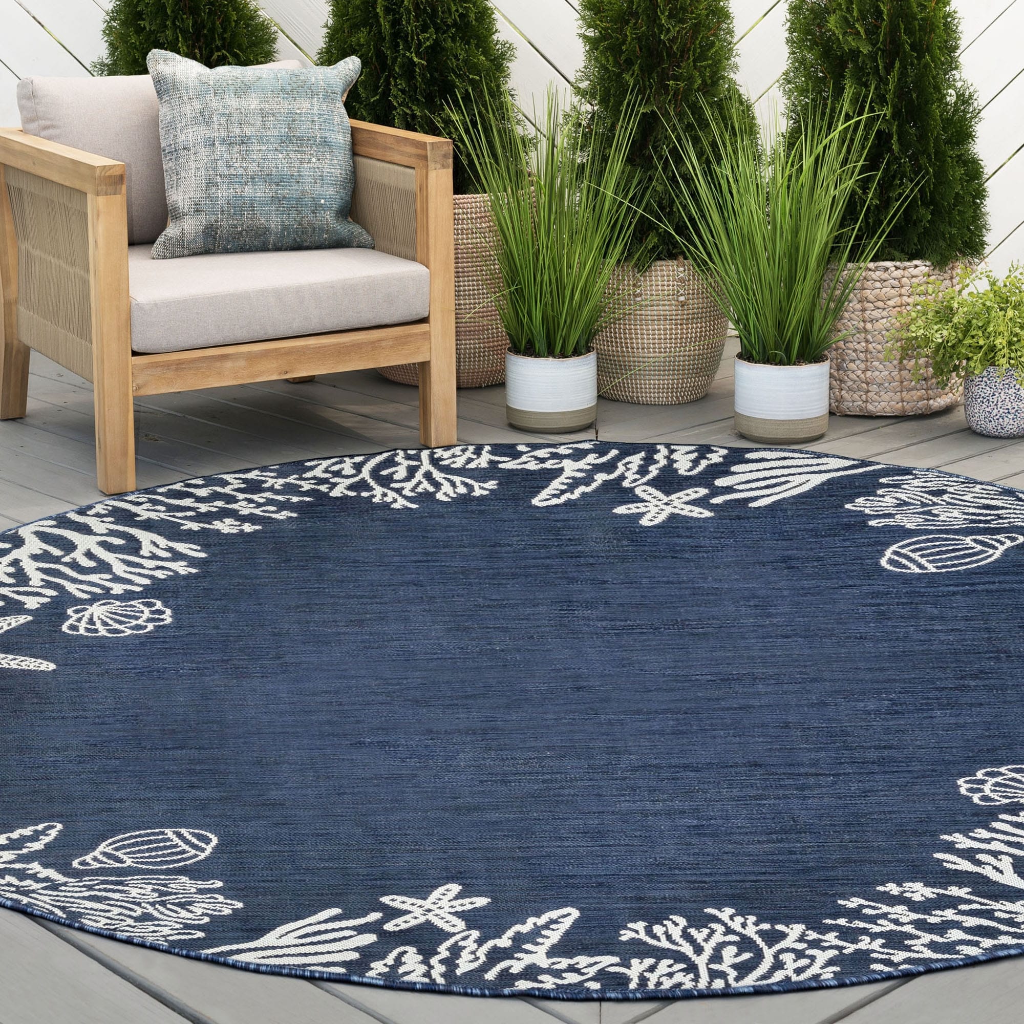 Exo Coastal Graphic Print Indoor/Outdoor Area Rug