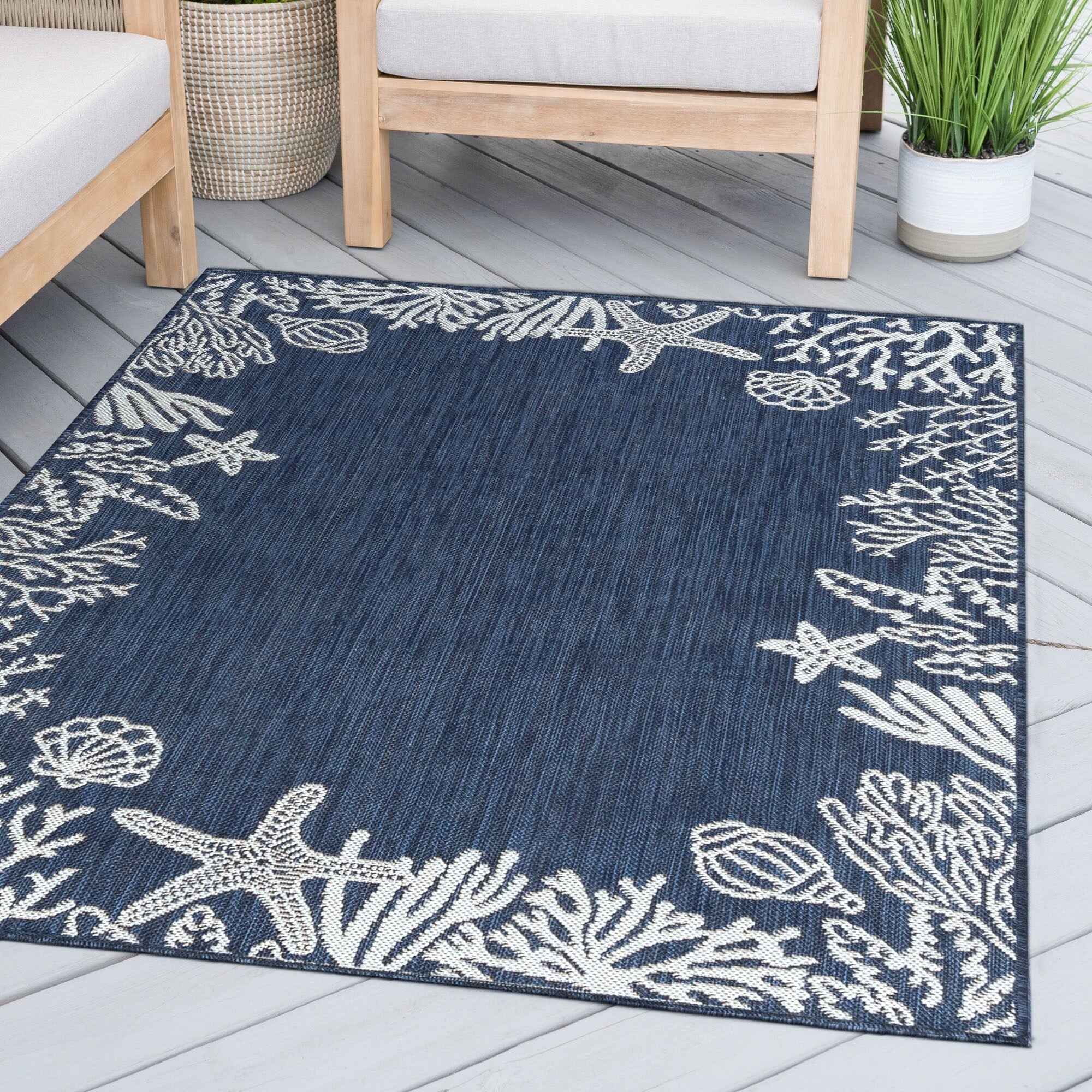 Exo Coastal Graphic Print Indoor/Outdoor Area Rug