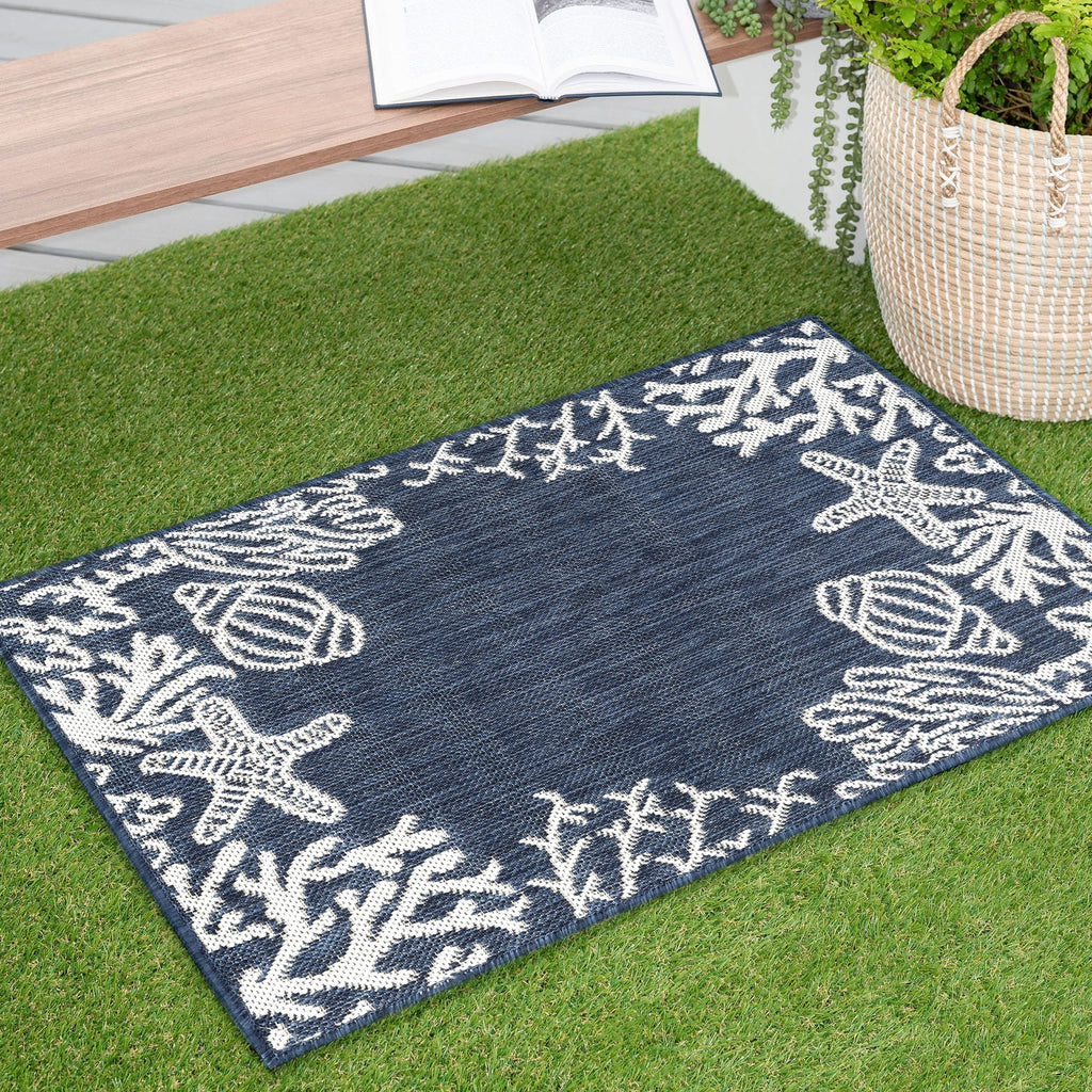 Exo Coastal Graphic Print Indoor/Outdoor Area Rug