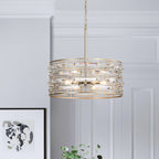 Anita Drum Shade Chandelier with Clear Glass Prism