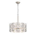 Anita Drum Shade Chandelier with Clear Glass Prism