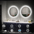 LED Lighted Dimmable Anti Fog Frameless Rounded Vanity Mirror