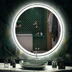 LED Lighted Dimmable Anti Fog Frameless Rounded Vanity Mirror