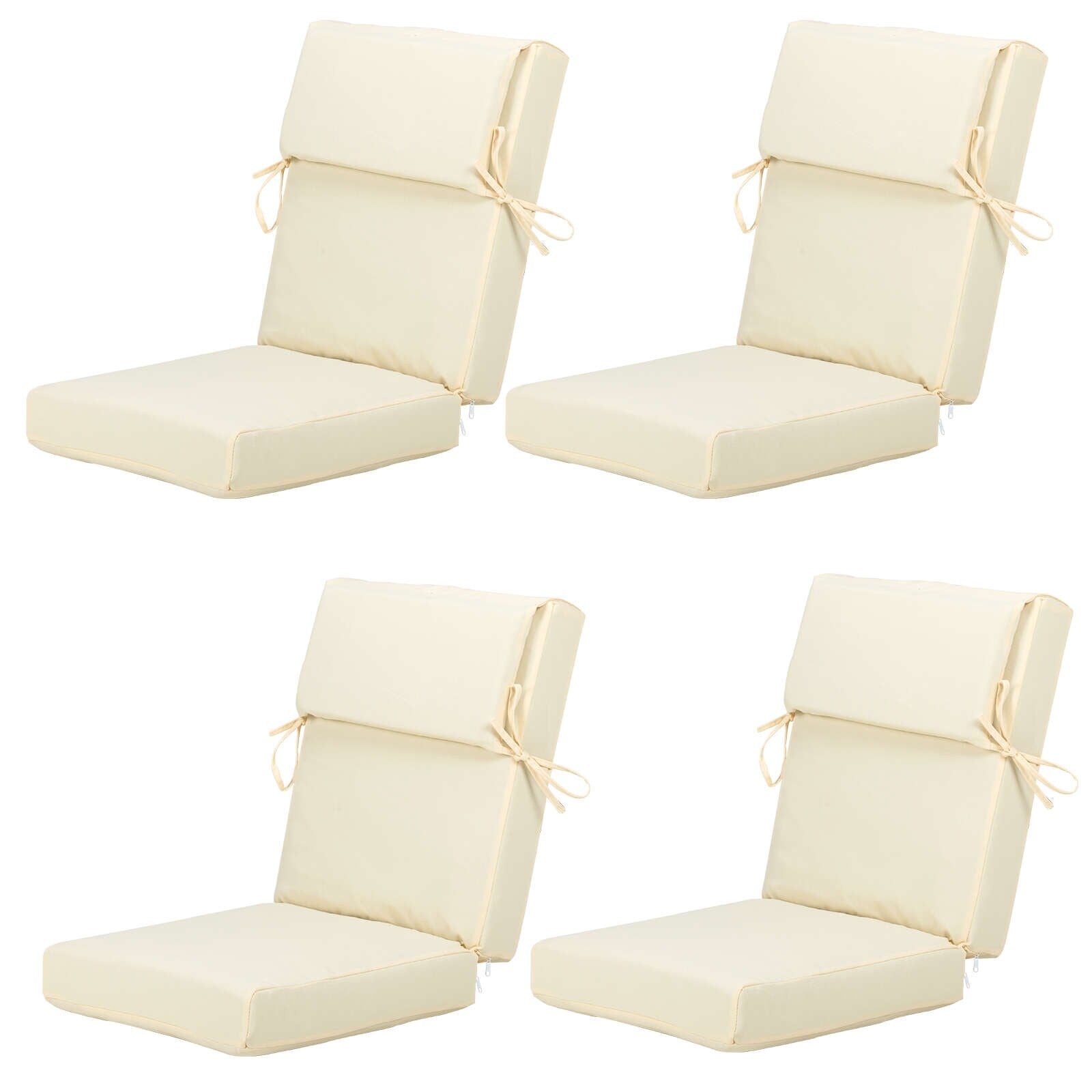 Aoodor Patio High Back Chair Cushions Set of 4, 46x21x4 Inches(Only Cushions)