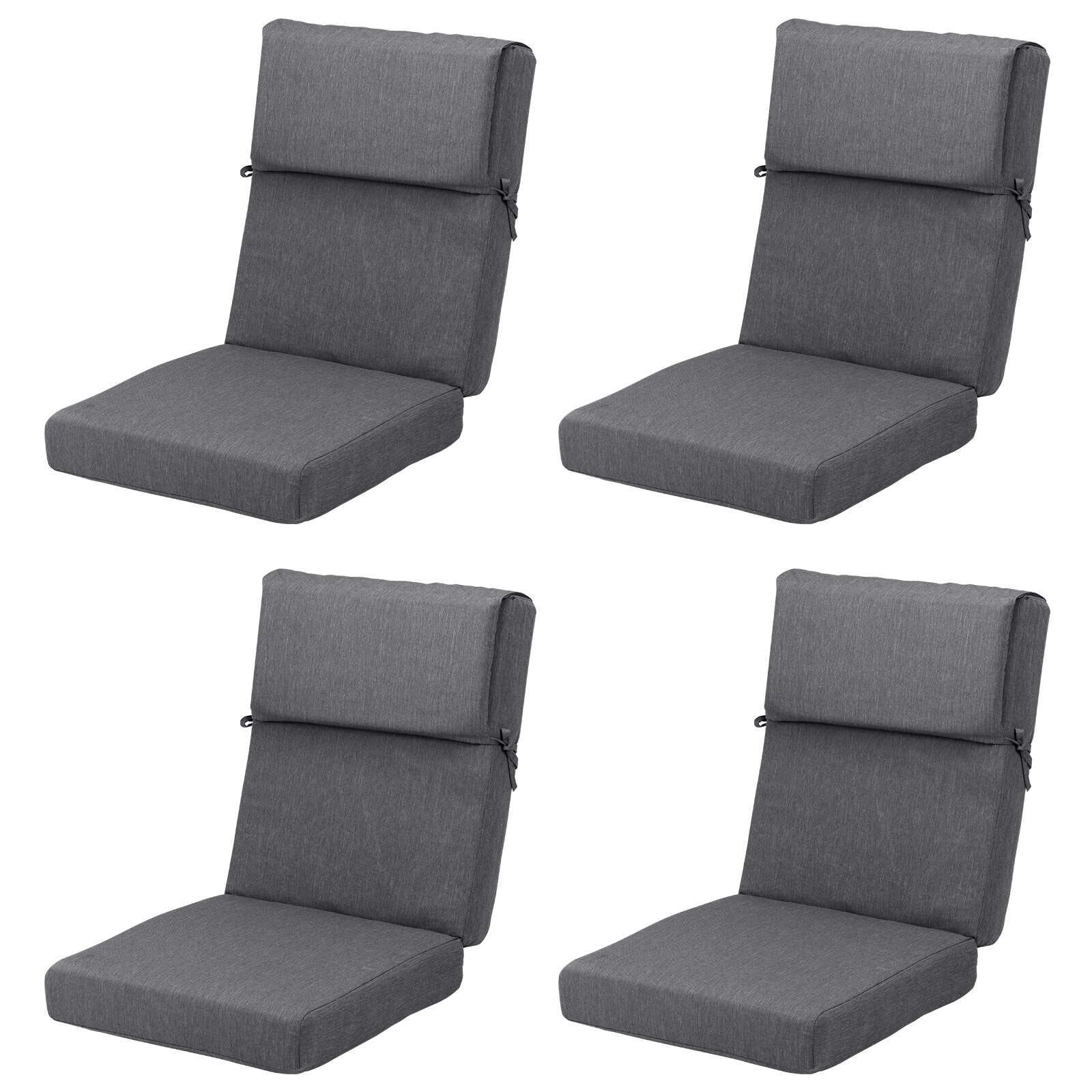 Aoodor Patio High Back Chair Cushions Set of 4, 46x21x4 Inches(Only Cushions)