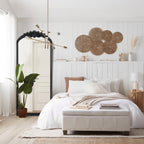 Arched Full-Length Solid Wood Carving Floor Mirror