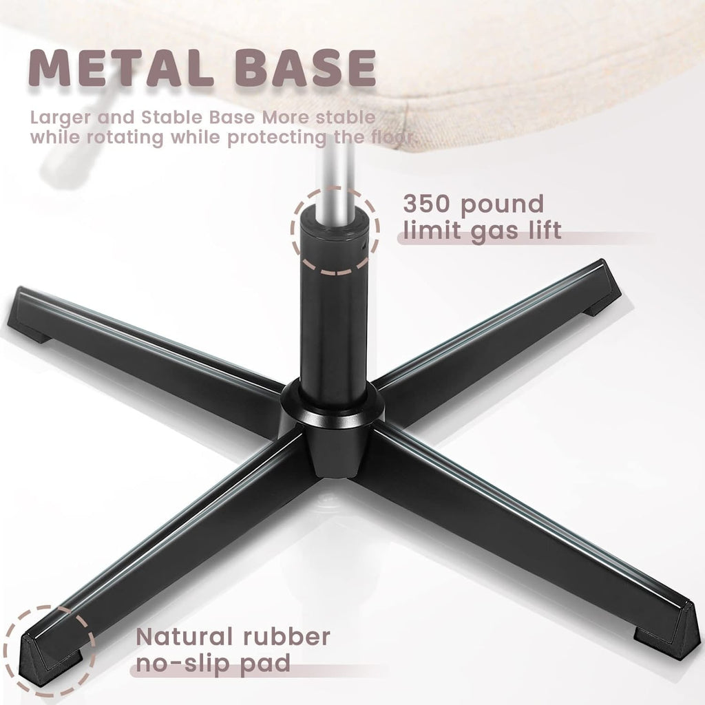 BOSSIN Criss Cross Chair Armless Office Desk Chair No Wheels,Fabric Padded Modern Swivel Vanity Chair office chair