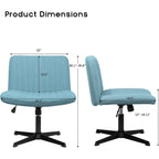 BOSSIN Criss Cross Chair Armless Office Desk Chair No Wheels,Fabric Padded Modern Swivel Vanity Chair office chair