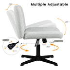 BOSSIN Criss Cross Chair Armless Office Desk Chair No Wheels,Fabric Padded Modern Swivel Vanity Chair office chair