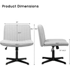 BOSSIN Criss Cross Chair Armless Office Desk Chair No Wheels,Fabric Padded Modern Swivel Vanity Chair office chair