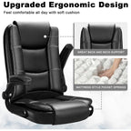 BOSSIN Big and Tall Office Chair Ergonomic High Back Computer Adjustable Height Leather Executive Chair with Padded Flip-up Arms