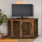 BOSSIN Corner Dog Crate Furniture,44/52 inch Wooden Dog Kennel Furniture with Mesh,Decorative Wood Dog House for Indoor use