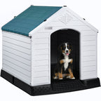 BOSSIN Plastic Dog House for Small to Large Sized Dogs, Indoor Outdoor Insulated Doghouse Puppy Shelter with Elevated Floor