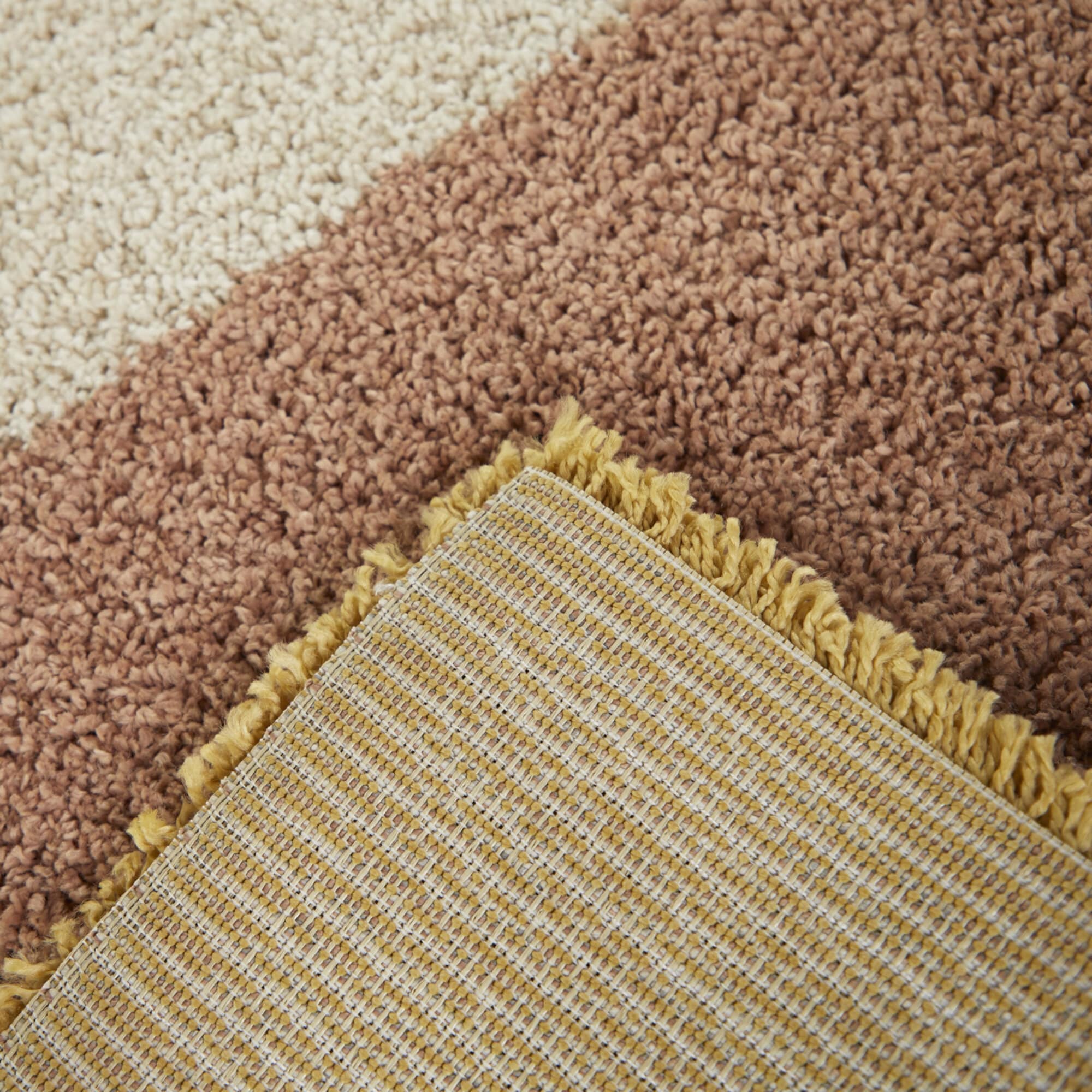 Merril Mid-century Modern Color Block Shag Area Rug