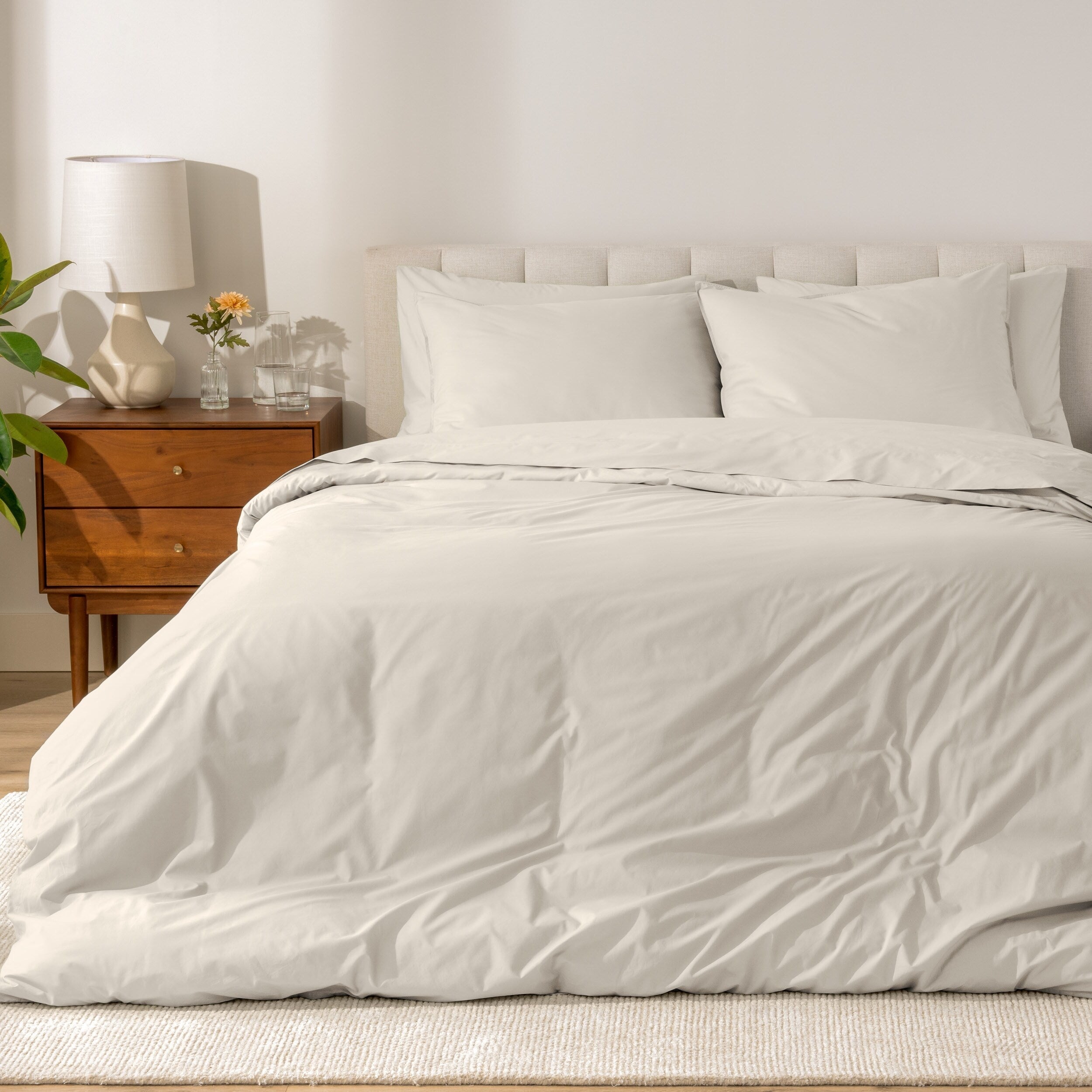 Bare Home Organic Cotton Percale Duvet Cover Set