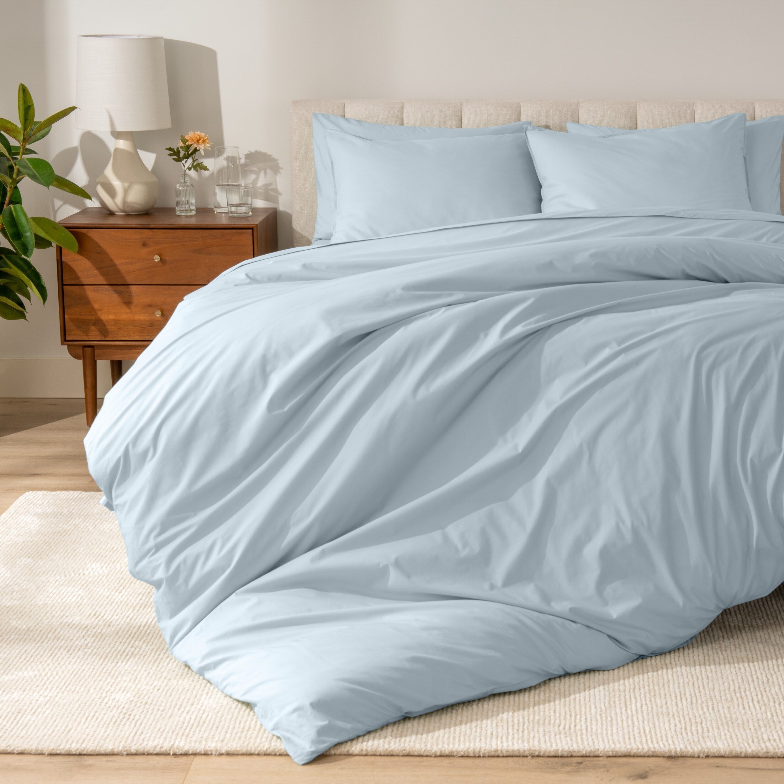 Bare Home Organic Cotton Percale Duvet Cover Set