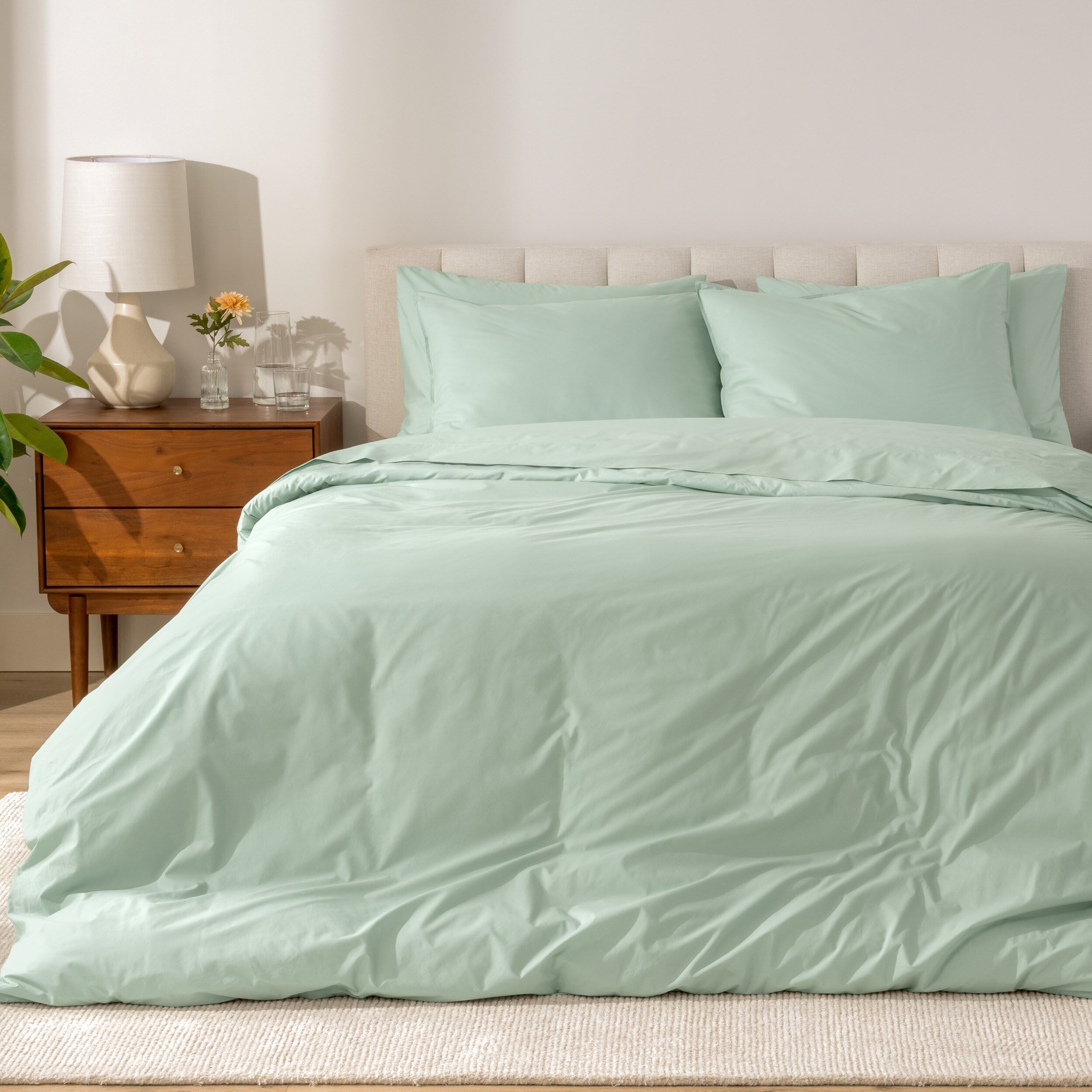 Bare Home Organic Cotton Percale Duvet Cover Set