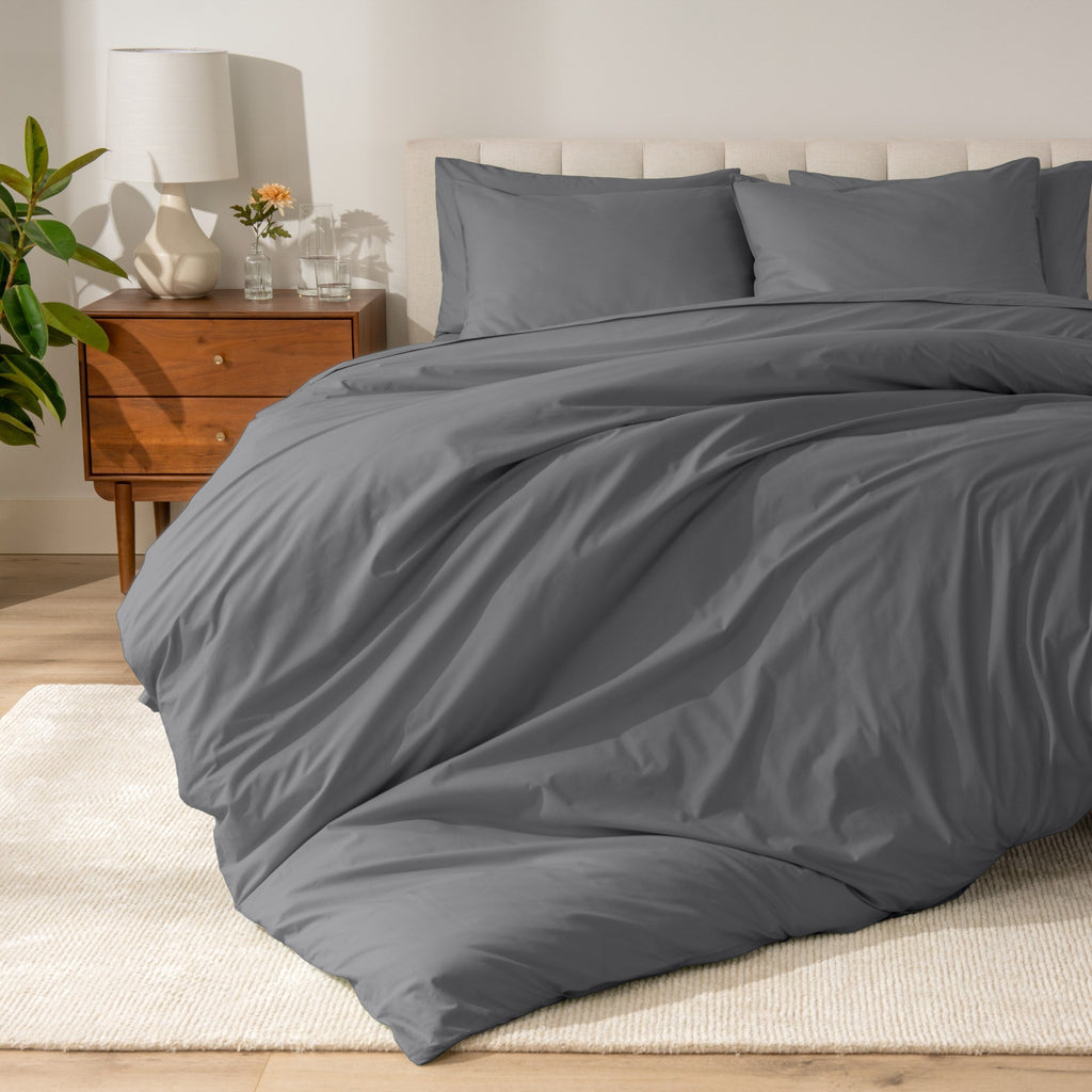 Bare Home Organic Cotton Percale Duvet Cover Set