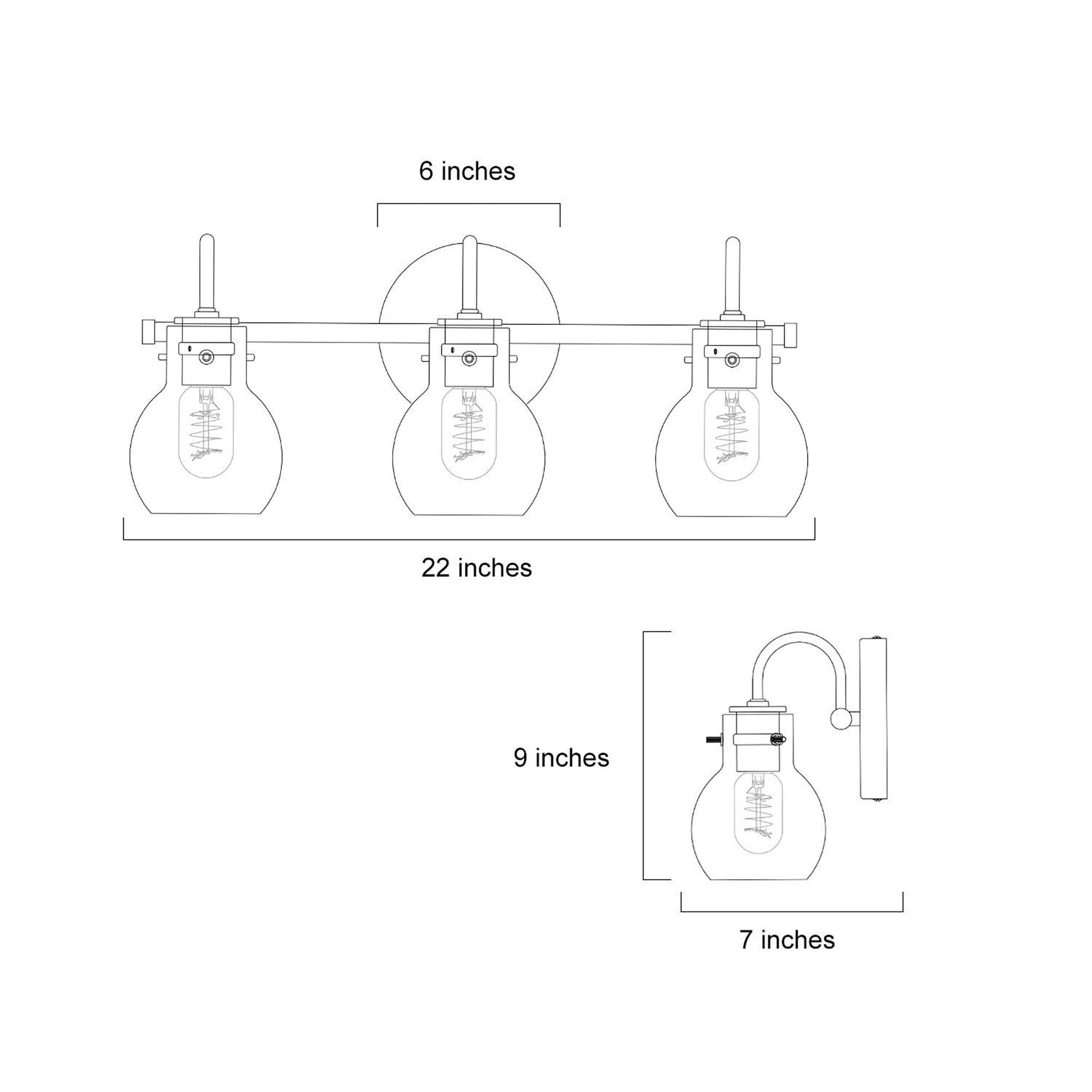 Modern 2/3/4/5-Light Bathroom Vanity Light Globe Glass Wall Sconce Minimalist Design