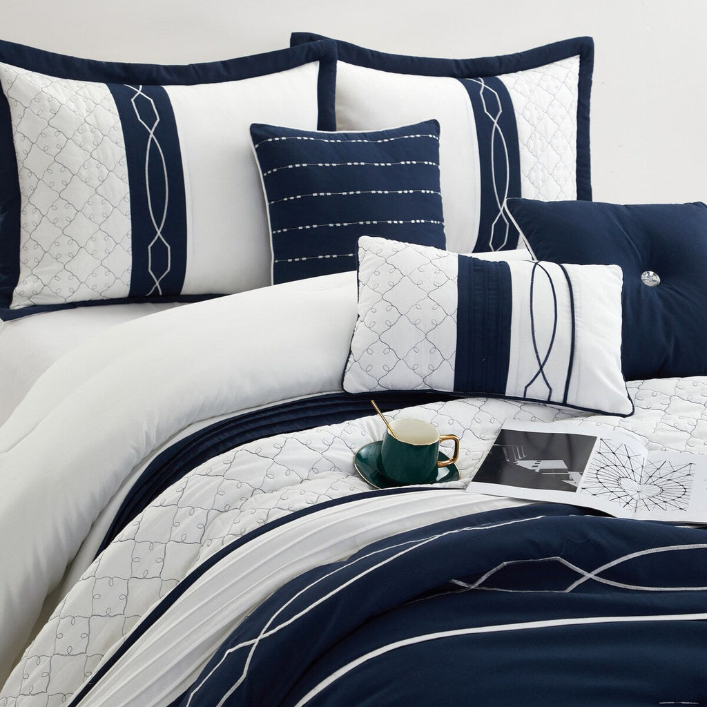 Bellerose 7 Piece Modern Geometric Comforter Set