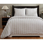 Better Trends Angelique Comforter Set 100% Cotton Tufted Soft Plush Chenille Elegant Stripes Machine Washable & Tumble Dry