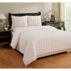 Better Trends Angelique Comforter Set 100% Cotton Tufted Soft Plush Chenille Elegant Stripes Machine Washable & Tumble Dry