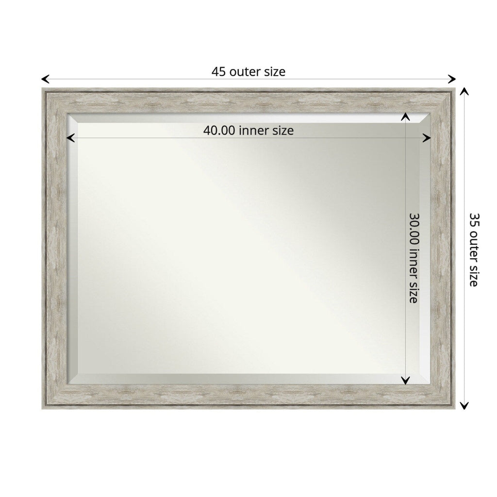 Beveled Bathroom Wall Mirror - Crackled Metallic Frame