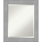 Beveled Bathroom Wall Mirror - Vista Brushed Nickel Frame