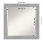 Beveled Bathroom Wall Mirror - Vista Brushed Nickel Frame