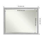 Beveled Bathroom Wall Mirror - Vista Brushed Nickel Frame