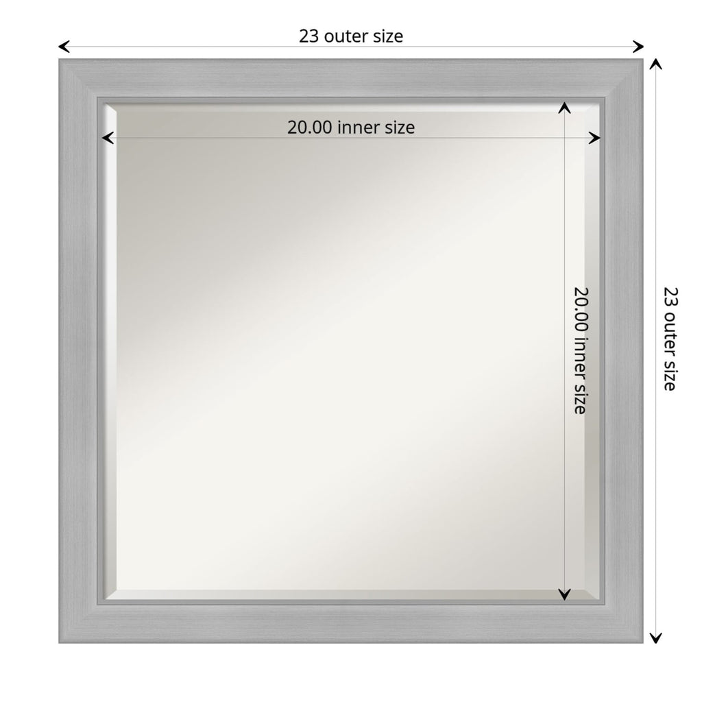 Beveled Bathroom Wall Mirror - Vista Brushed Nickel Frame
