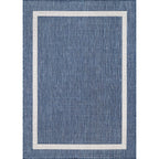 Beverly Rug Modern Bordered Indoor Outdoor Rug, Outside Carpet for Patio, Deck, Porch