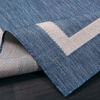 Beverly Rug Modern Bordered Indoor Outdoor Rug, Outside Carpet for Patio, Deck, Porch