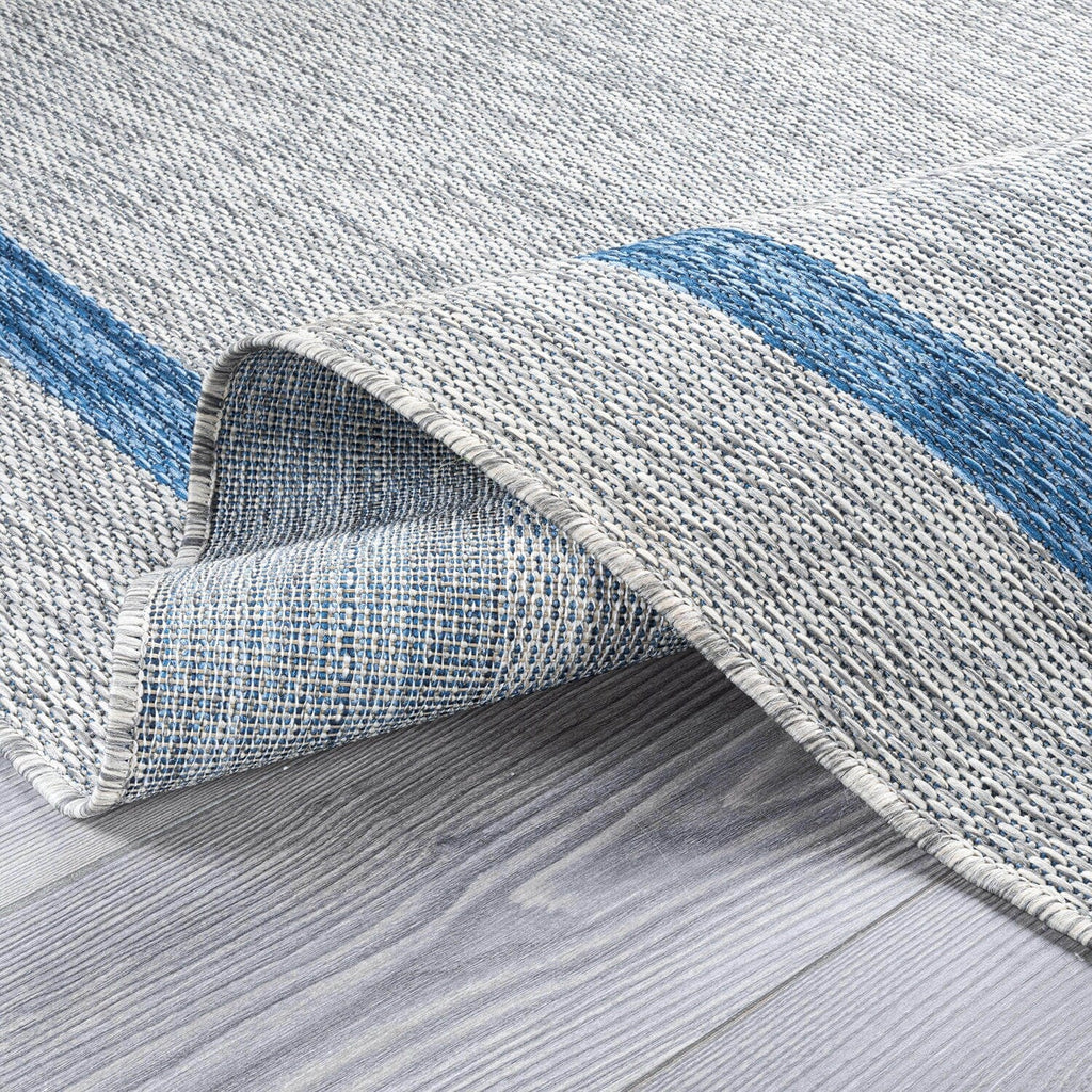 Beverly Rug Modern Bordered Indoor Outdoor Rug, Outside Carpet for Patio, Deck, Porch