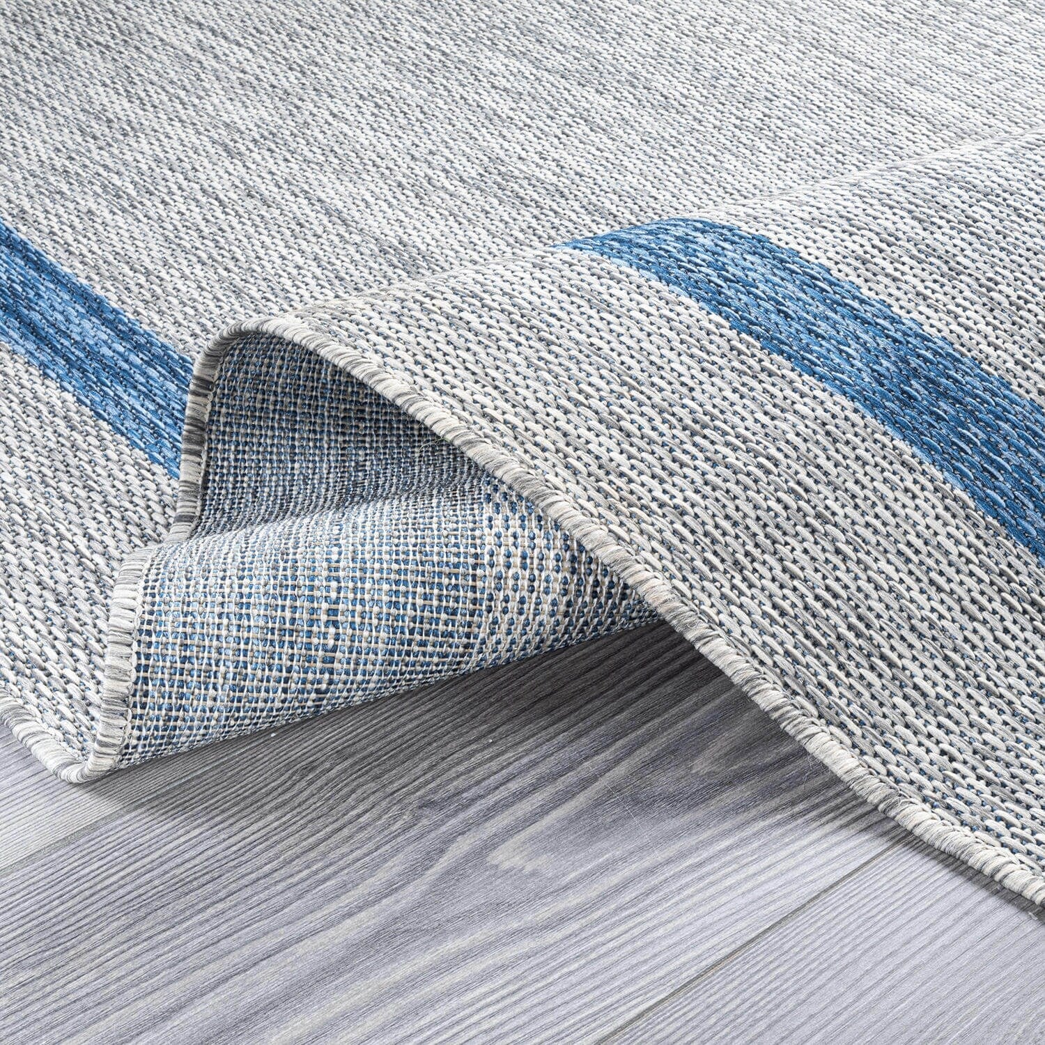 Beverly Rug Modern Bordered Indoor Outdoor Rug, Outside Carpet for Patio, Deck, Porch