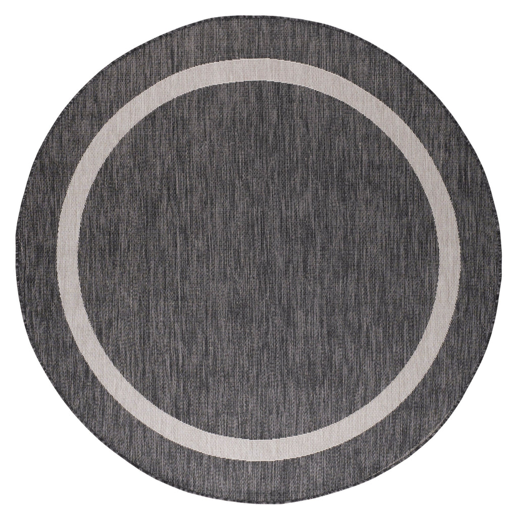 Beverly Rug Modern Bordered Indoor Outdoor Rug, Outside Carpet for Patio, Deck, Porch