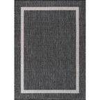 Beverly Rug Modern Bordered Indoor Outdoor Rug, Outside Carpet for Patio, Deck, Porch