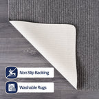 Beverly Rug Solid Color Non-Slip Rubber Back Washable Indoor Area Rug