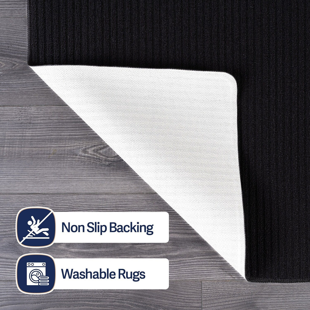 Beverly Rug Solid Color Non-Slip Rubber Back Washable Indoor Area Rug