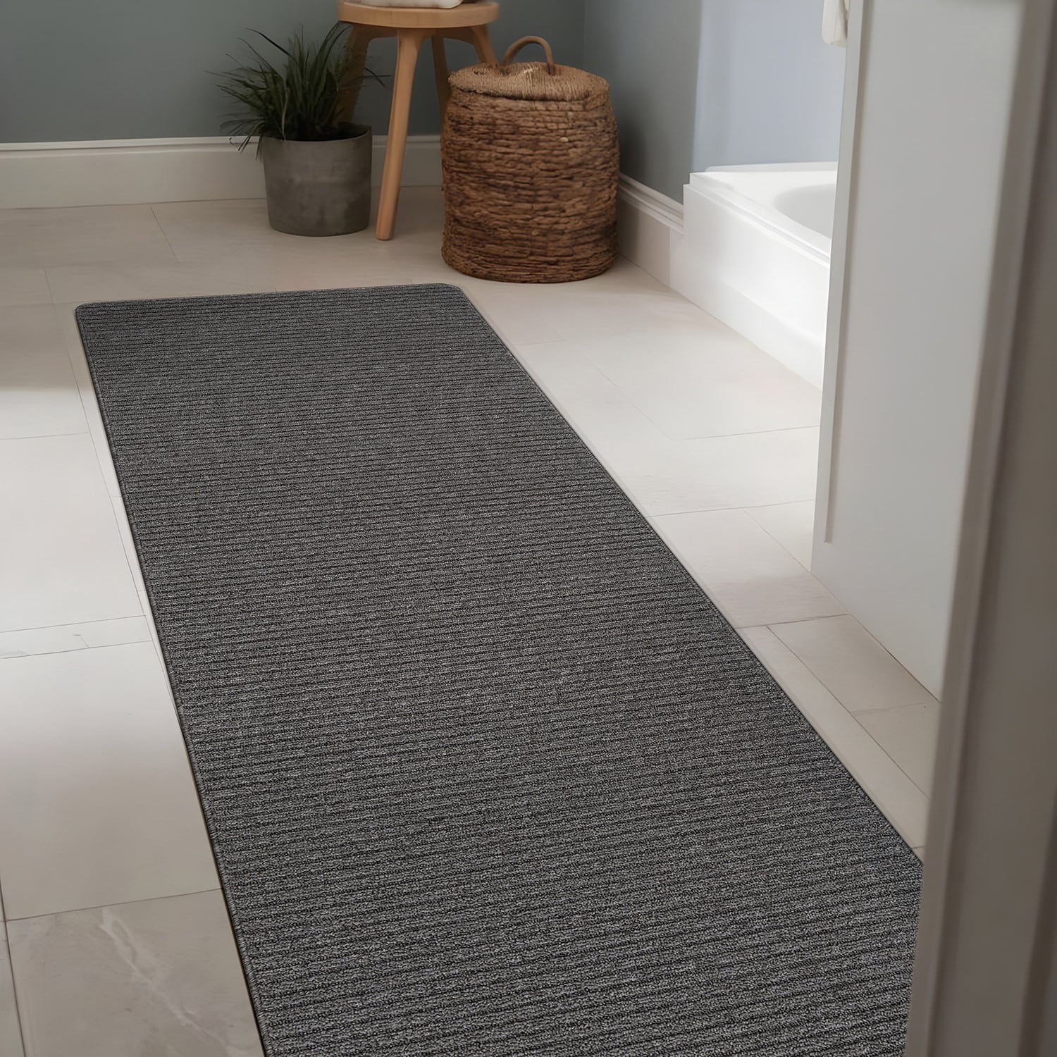 Beverly Rug Solid Color Non-Slip Rubber Back Washable Indoor Area Rug